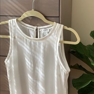 J. Crew Factory Sleeveless Top with Ladder Trim